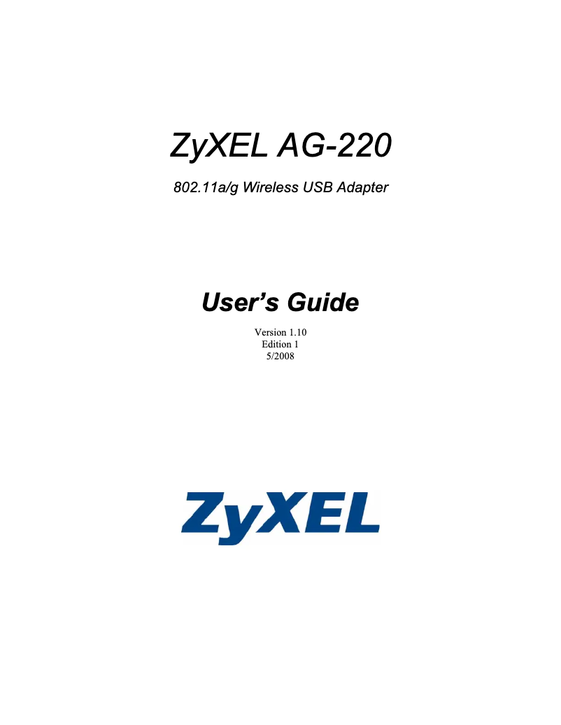 Página 1 del manual Manual de usuario ZyXEL AG-120