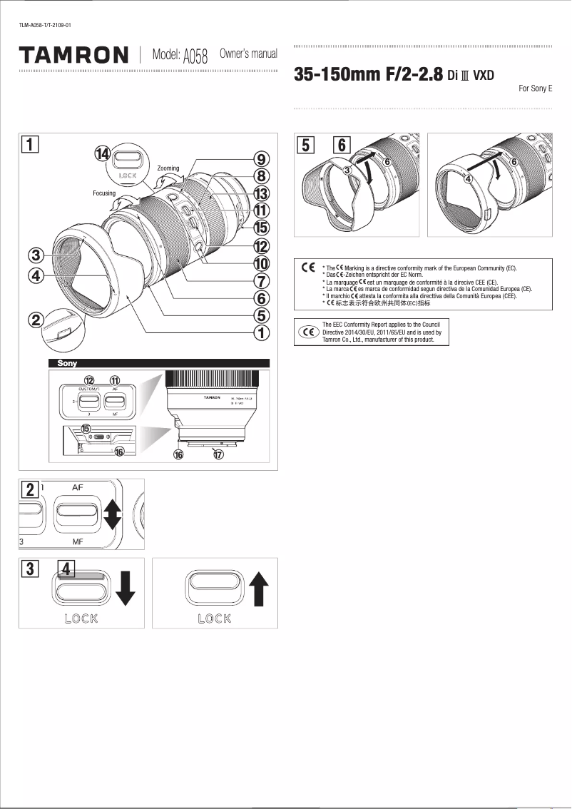 Página 1 del manual Manual de usuario Tamron A058