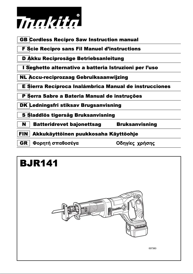 Página 1 del manual Manual de usuario Makita BJR141