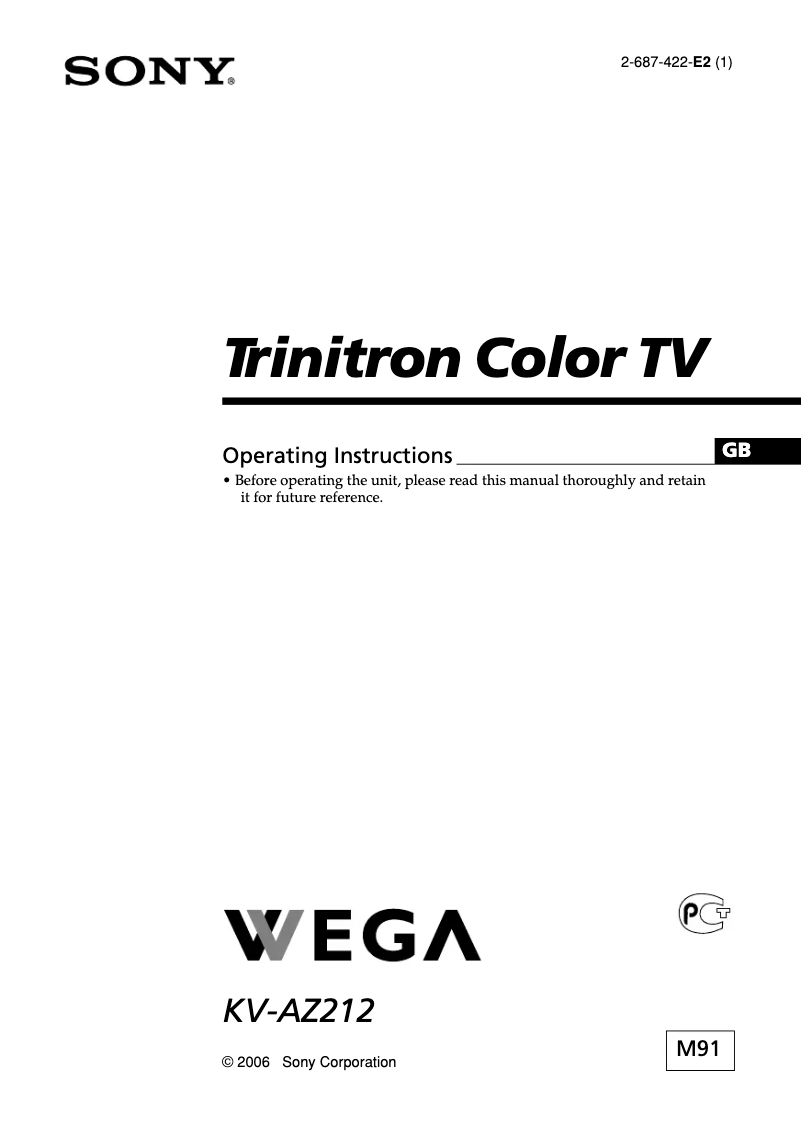 Imagen de la primera página del manual del dispositivo KV-AZ212M91