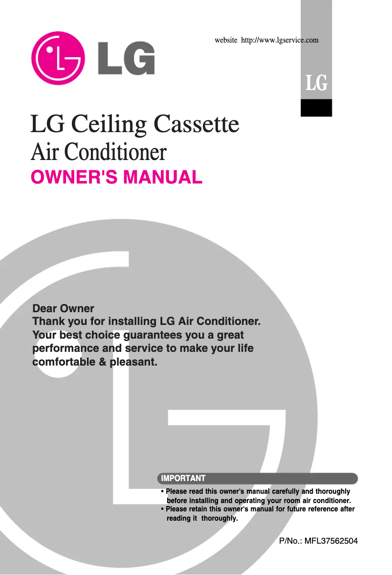 Imagen de la primera página del manual del dispositivo LMNH12GTRA0