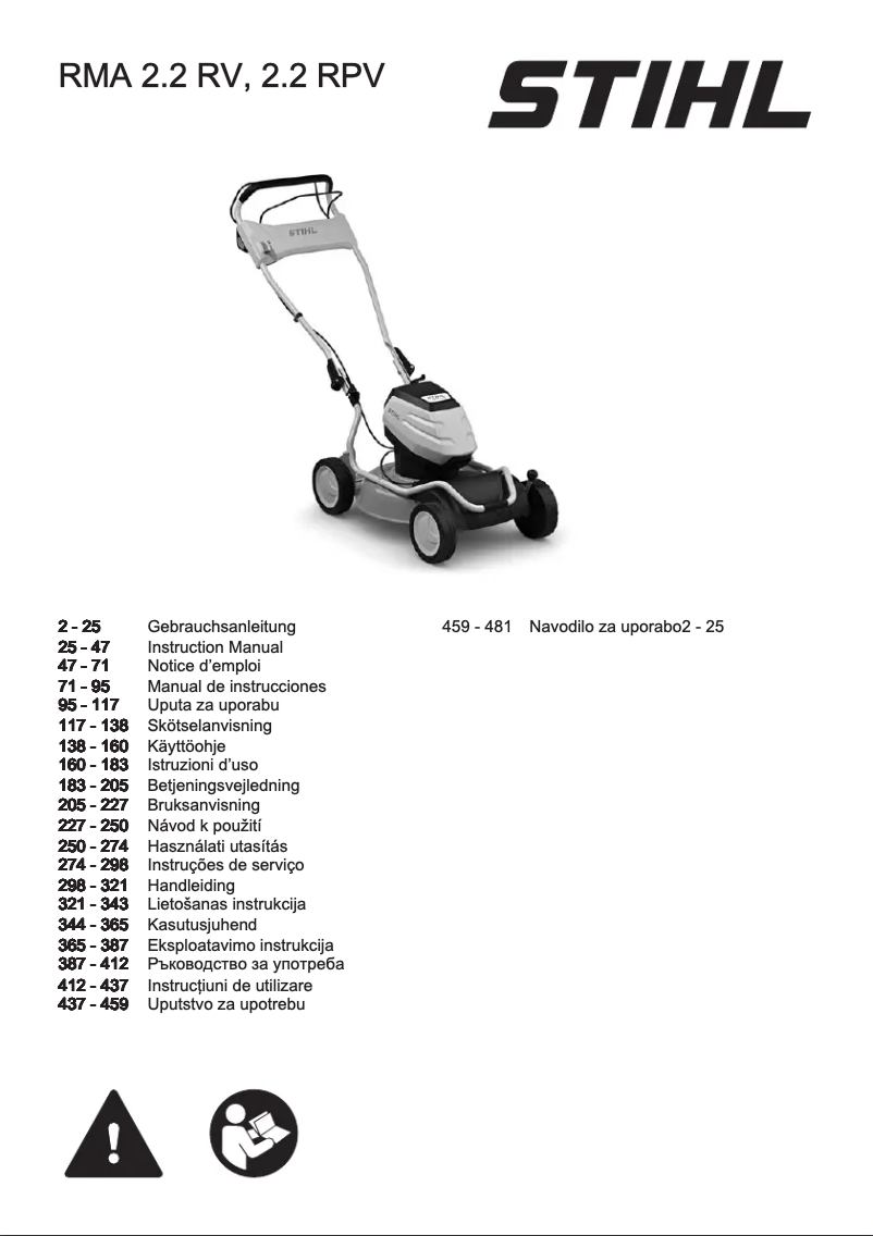 Imagen de la primera página del manual del dispositivo RMA 2 RPV
