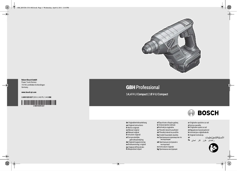 Página nº 1 - Manual de usuario Bosch GBH 14,4 V-LI