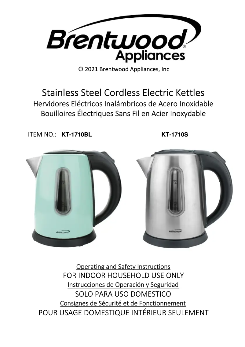 Página nº 1 - Manual de usuario Brentwood KT-1710S