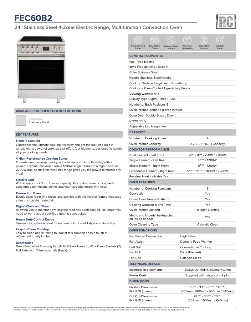 Imagen de la primera página del manual del dispositivo FEC60B2