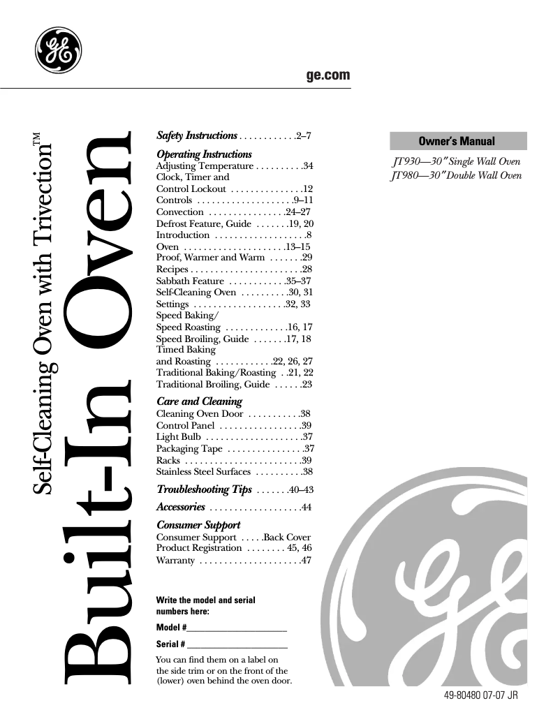 Imagen de la primera página del manual del dispositivo JT930SHSS