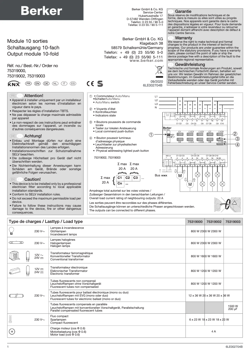 Imagen de la primera página del manual del dispositivo 75319000