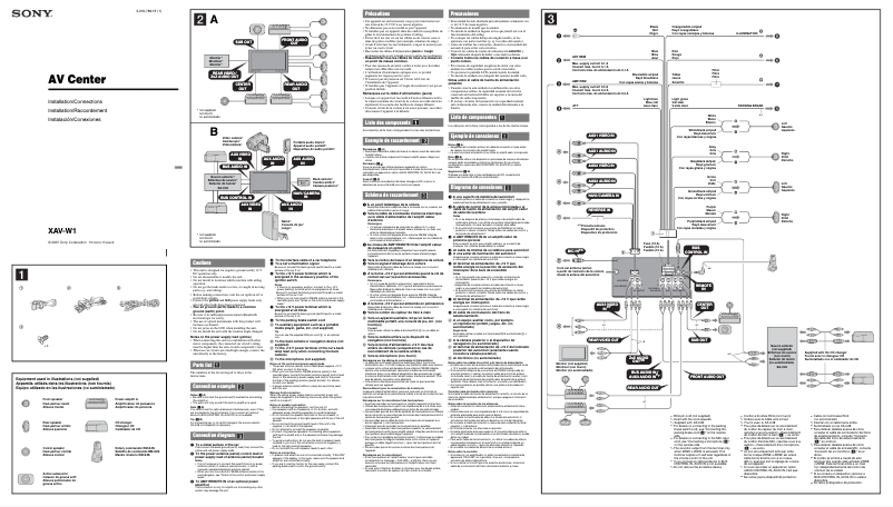 Imagen de la primera página del manual del dispositivo XAV-W1