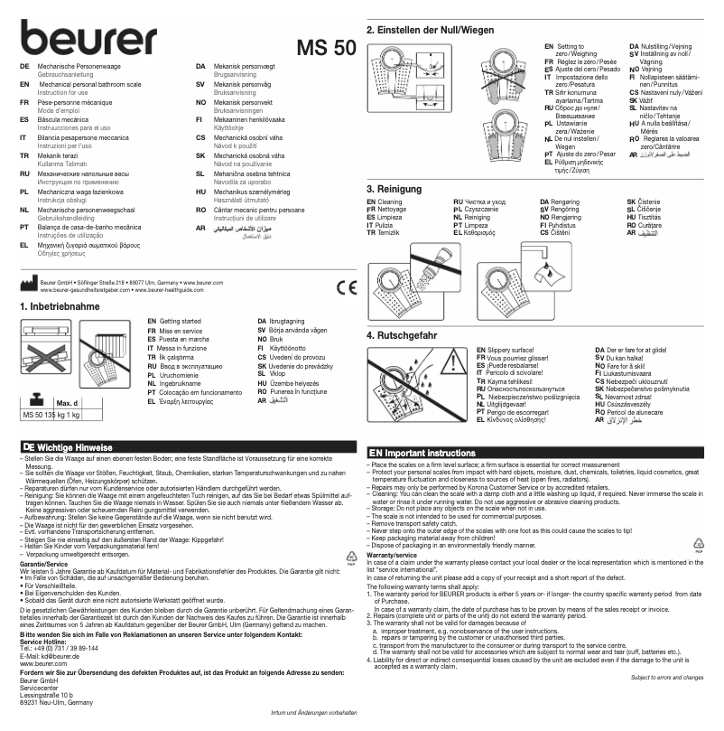 Imagen de la primera página del manual del dispositivo MS 50