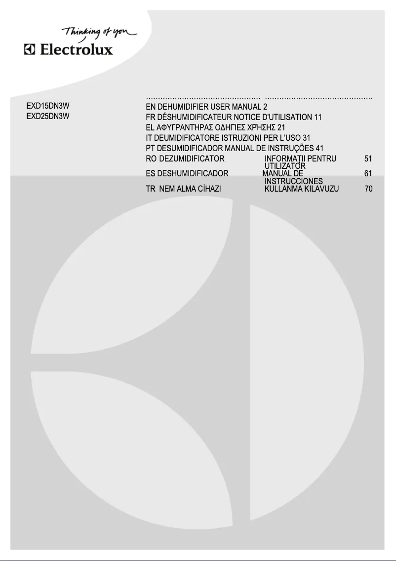 Imagen de la primera página del manual del dispositivo EXD25DN3W