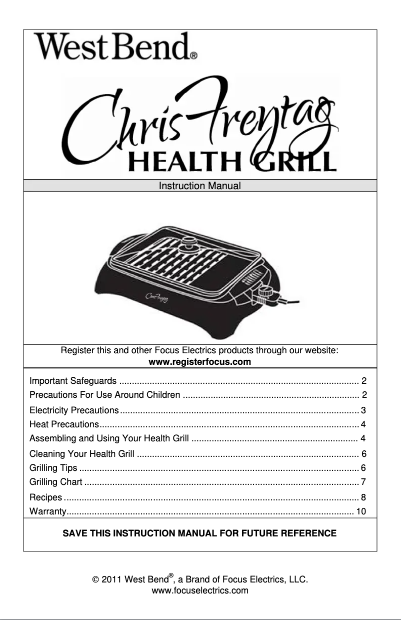 Página 1 del manual Manual de usuario WestBend 6111CF