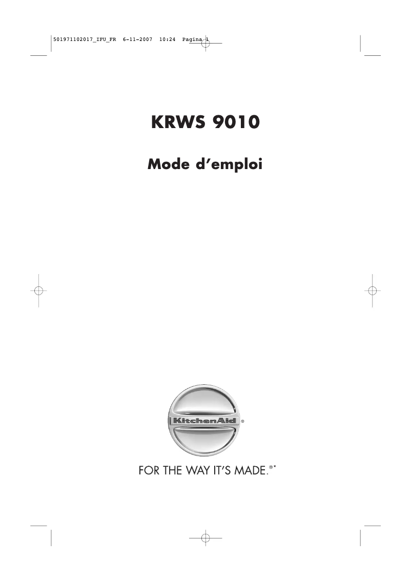 Imagen de la primera página del manual del dispositivo KRWS9010