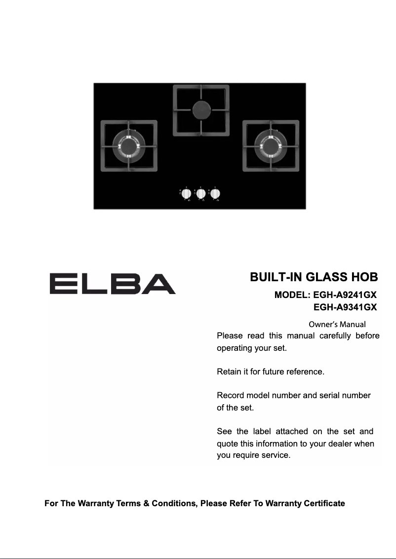 Imagen de la primera página del manual del dispositivo EGH-A9241GX