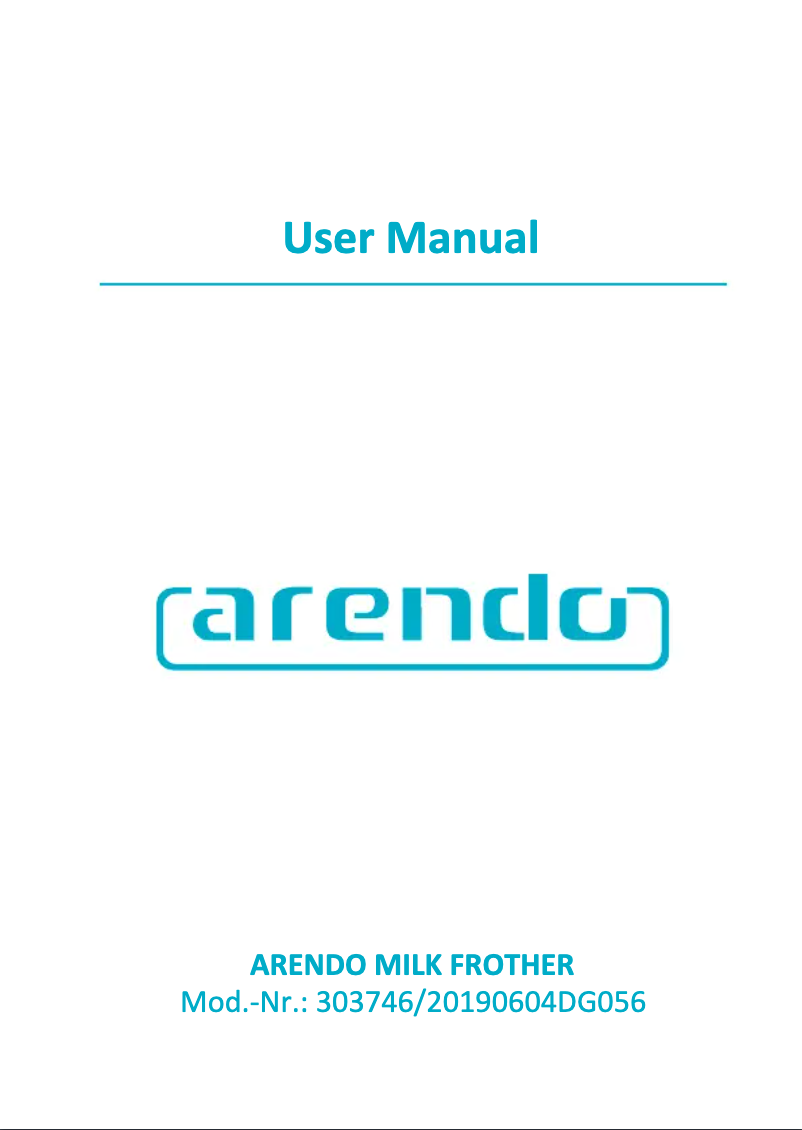 Imagen de la primera página del manual del dispositivo Cappu Creamer 303745