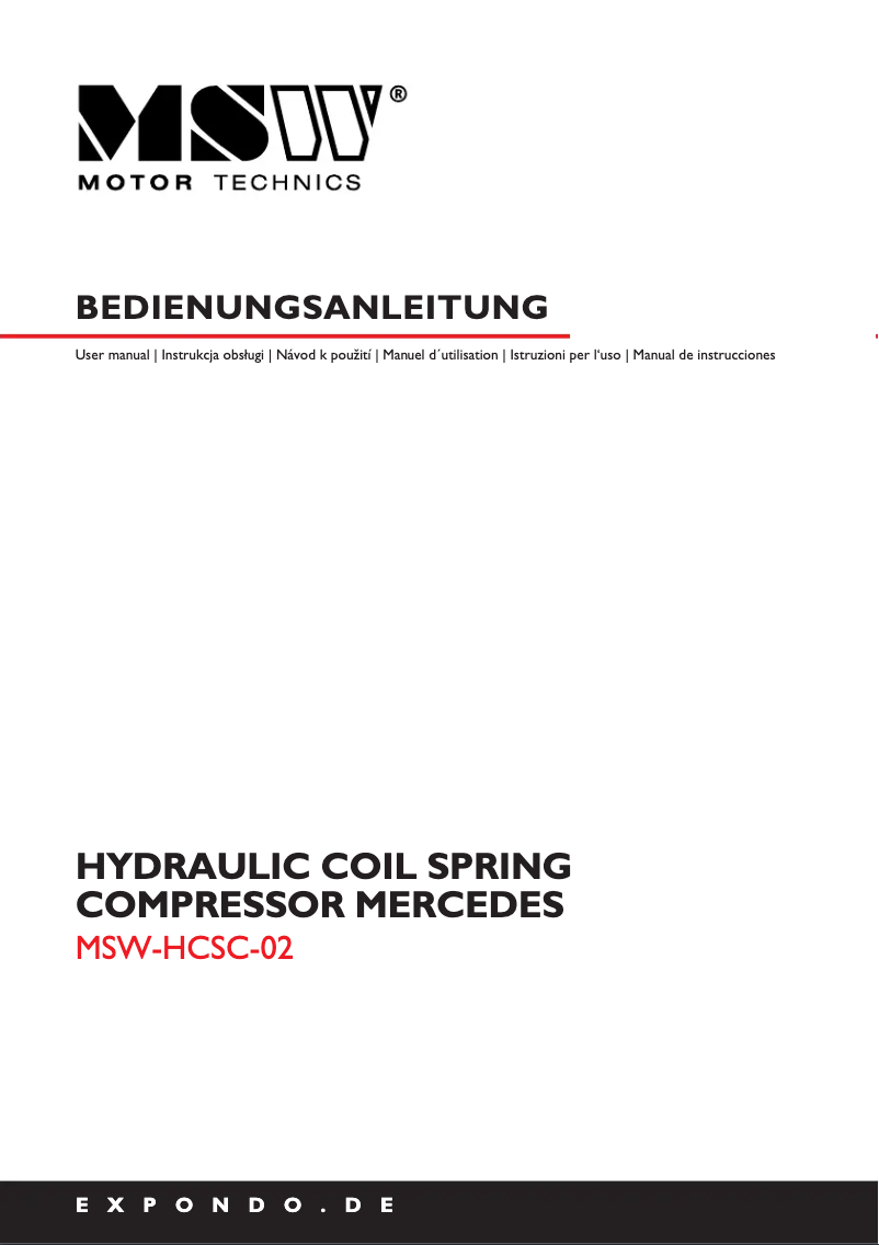 Imagen de la primera página del manual del dispositivo MSW-HCSC-02