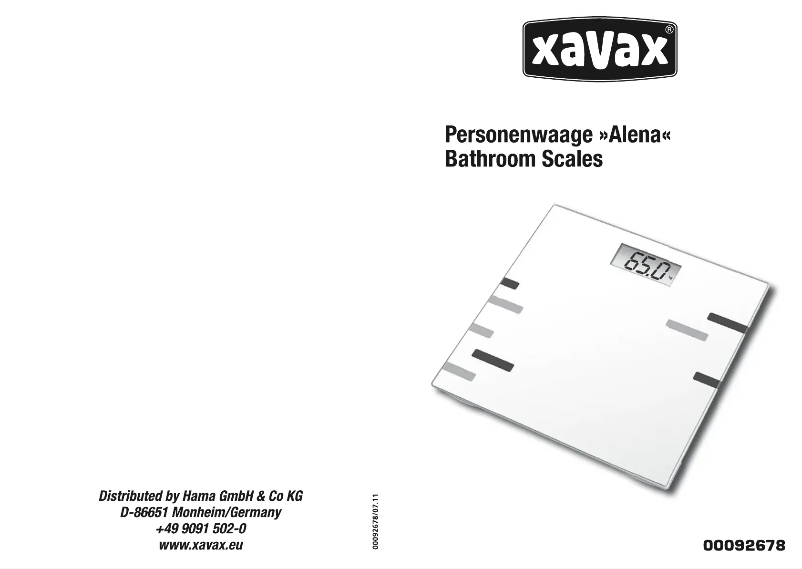 Imagen de la primera página del manual del dispositivo Alena