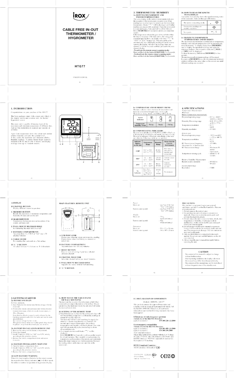 Página 1 del manual Manual de usuario Irox HTG77