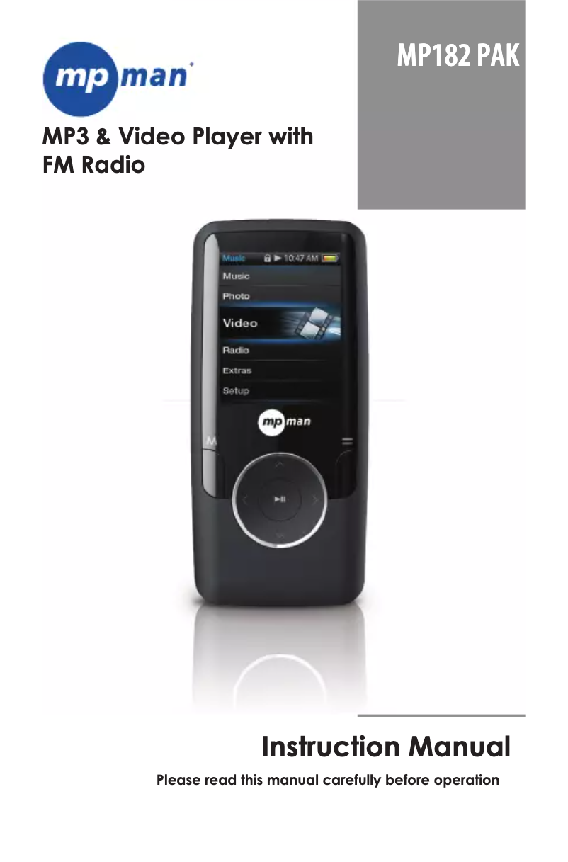 Página 1 del manual Manual de usuario Mpman MP182 PAK
