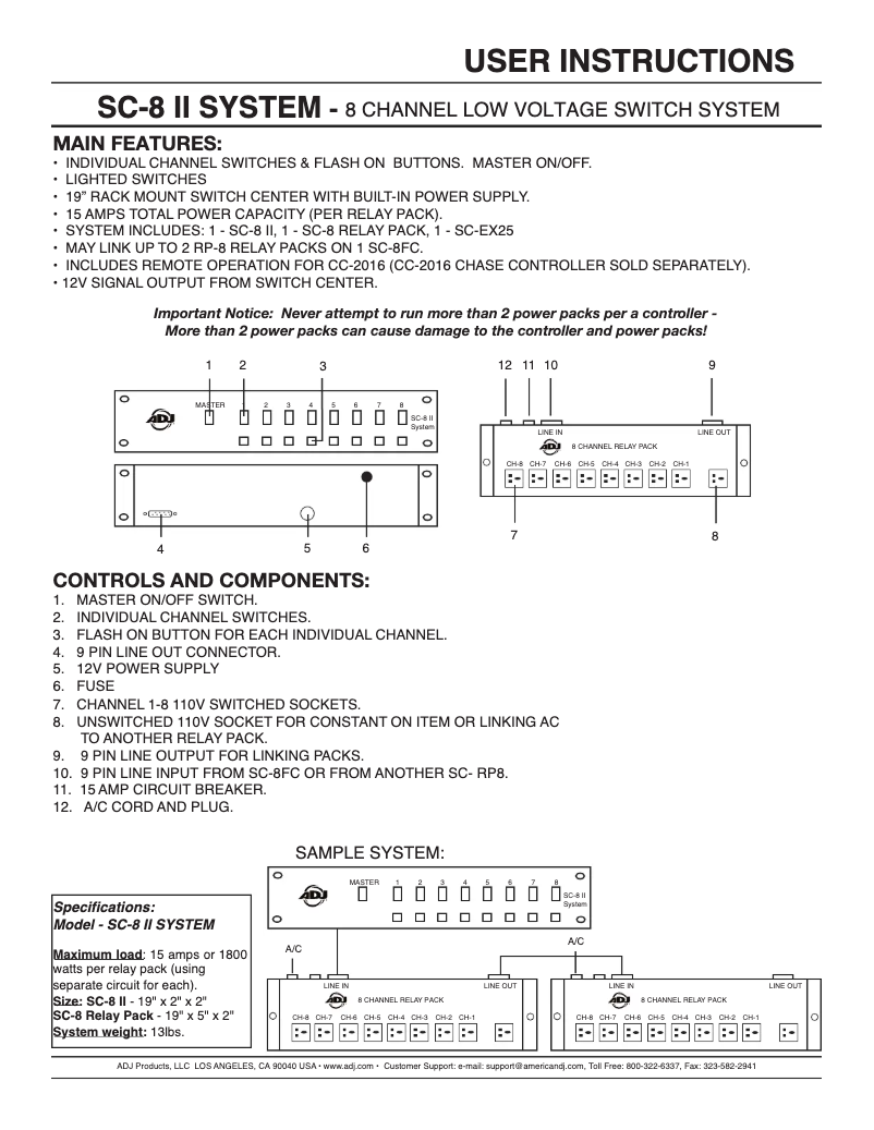 Imagen de la primera página del manual del dispositivo SC-8 II