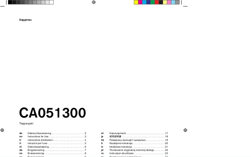 Imagen de la primera página del manual del dispositivo CA051300