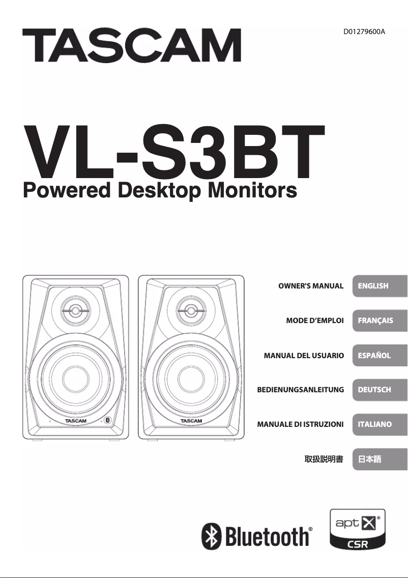 Página nº 1 - Manual de usuario Tascam VL-S3BT