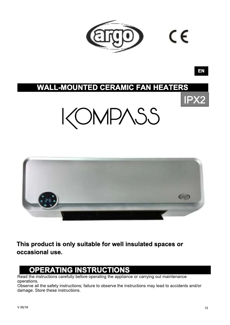 Página 1 del manual Manual de usuario Argoclima KOMPASS IPX2