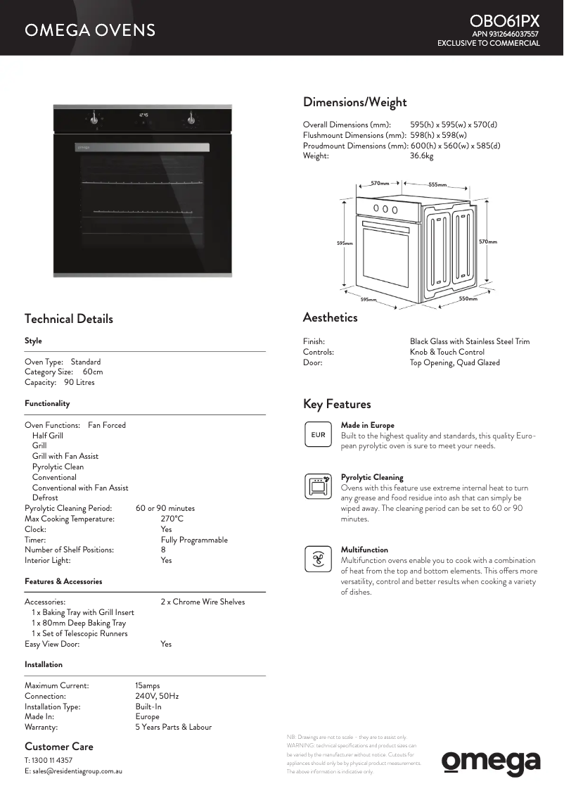 Imagen de la primera página del manual del dispositivo OBO61PX