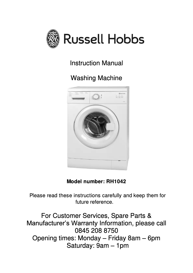 Página 1 del manual Manual de usuario Russell Hobbs RH1042