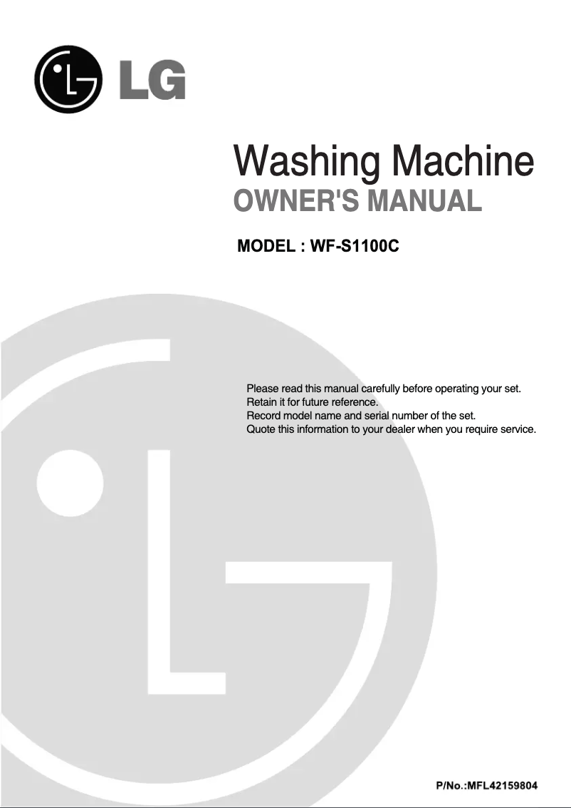 Página 1 del manual Manual de usuario LG WF-S1100C