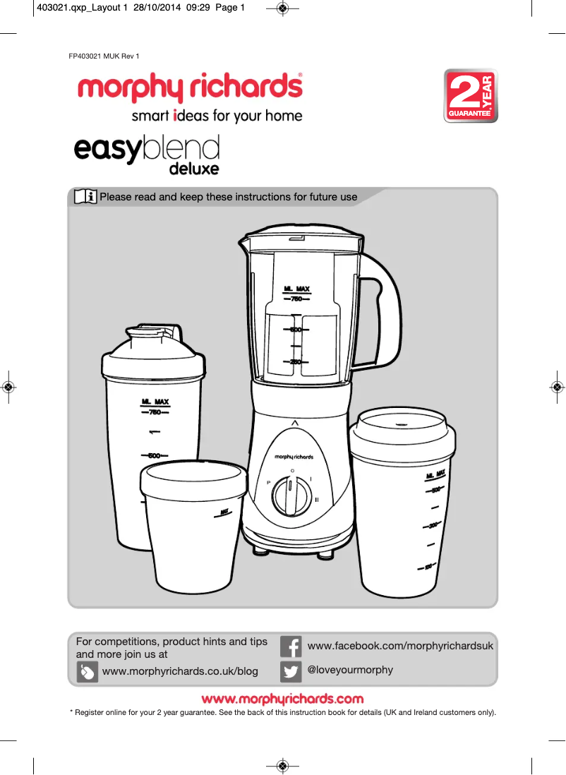 Imagen de la primera página del manual del dispositivo Easy 403021