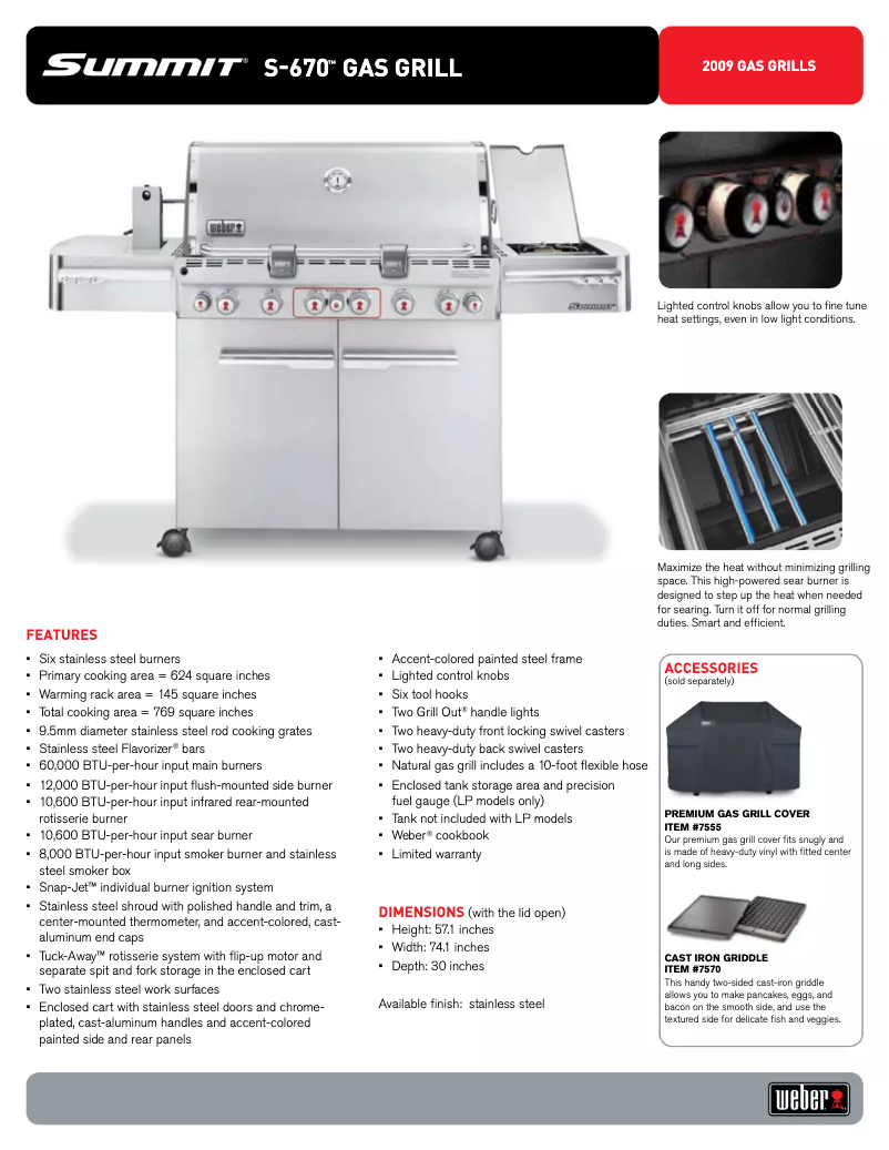 Página 1 del manual Ficha técnica Weber Summit S-670