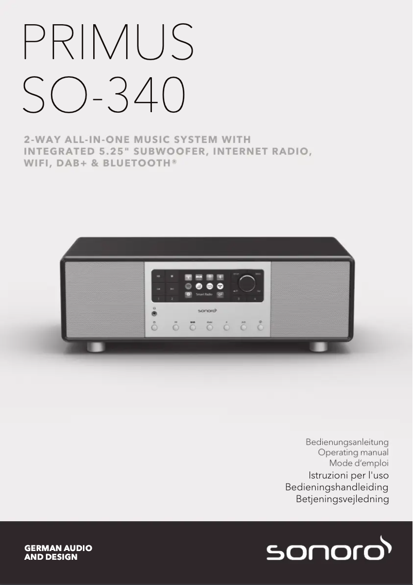 Imagen de la primera página del manual del dispositivo Primus SO-340