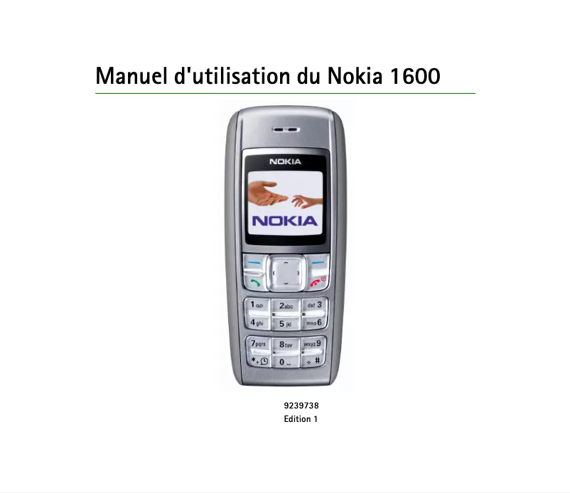 Página 1 del manual Manual de usuario Nokia 1600
