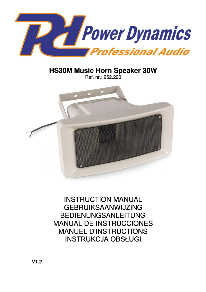 Imagen de la primera página del manual del dispositivo HS30M