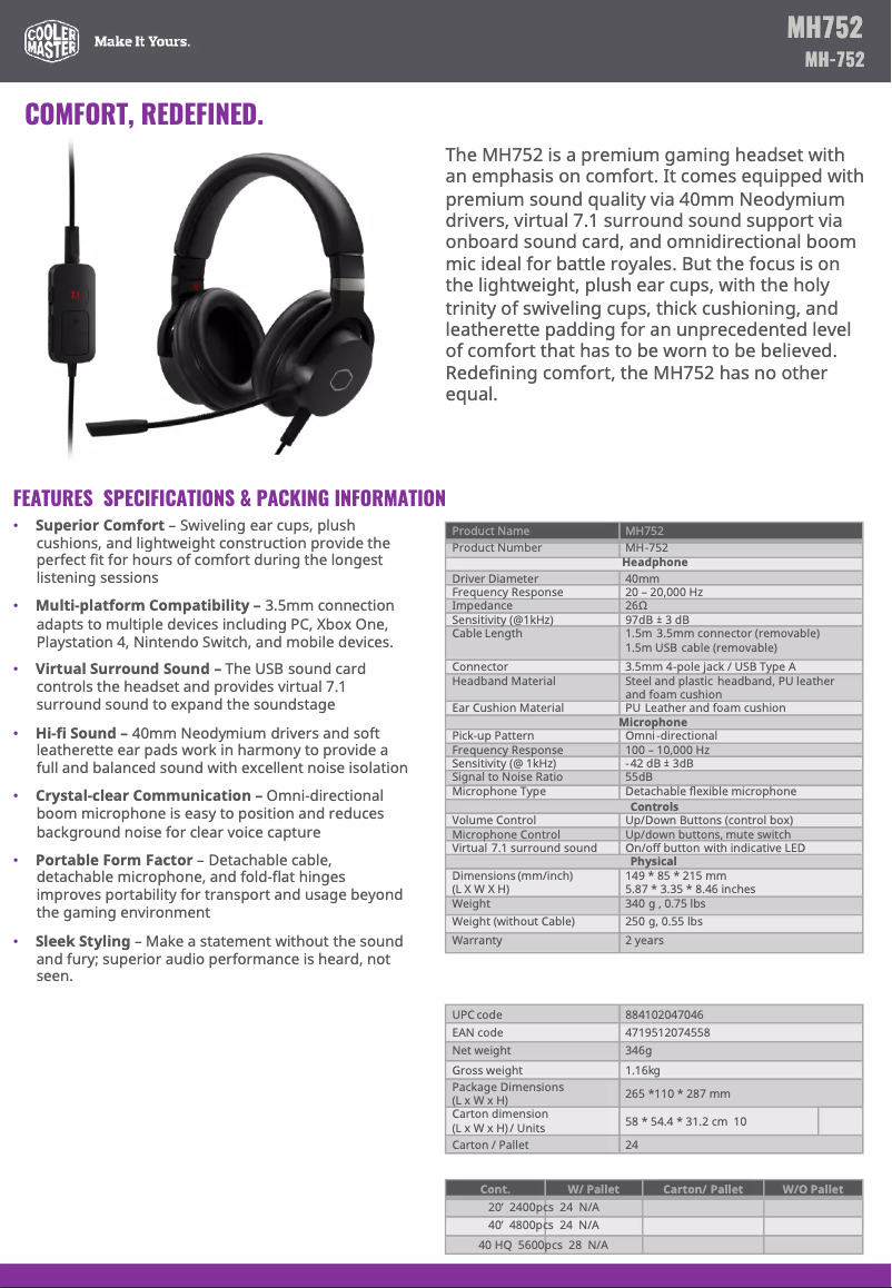 Imagen de la primera página del manual del dispositivo MH752