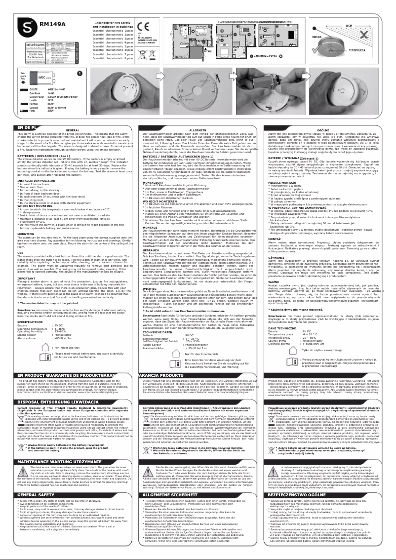 Página nº 1 - Manual de usuario Smartwares RM144A