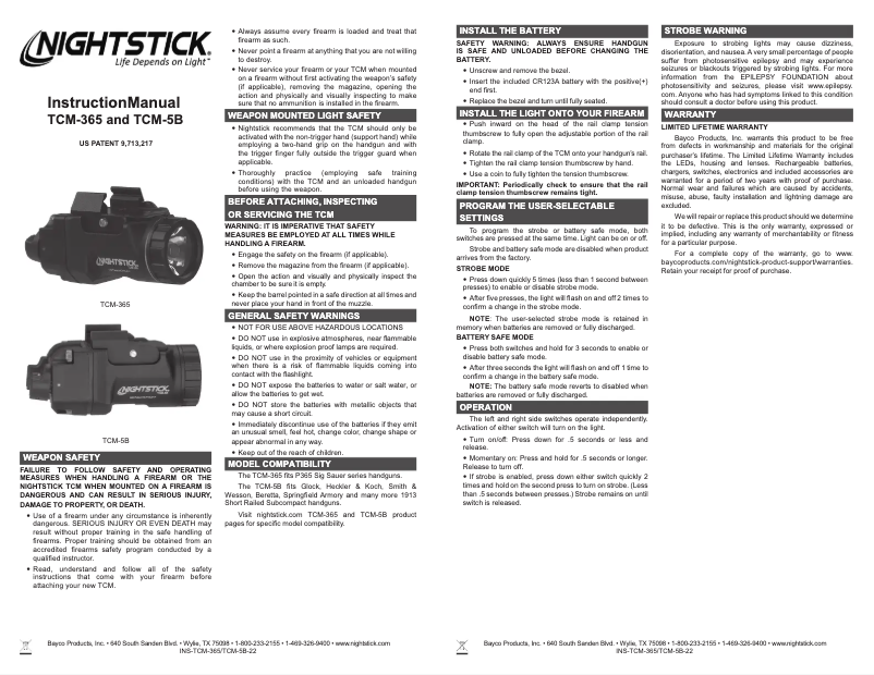 Imagen de la primera página del manual del dispositivo TCM-5B