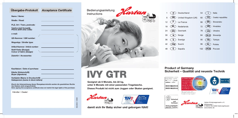 Imagen de la primera página del manual del dispositivo IVY GTR