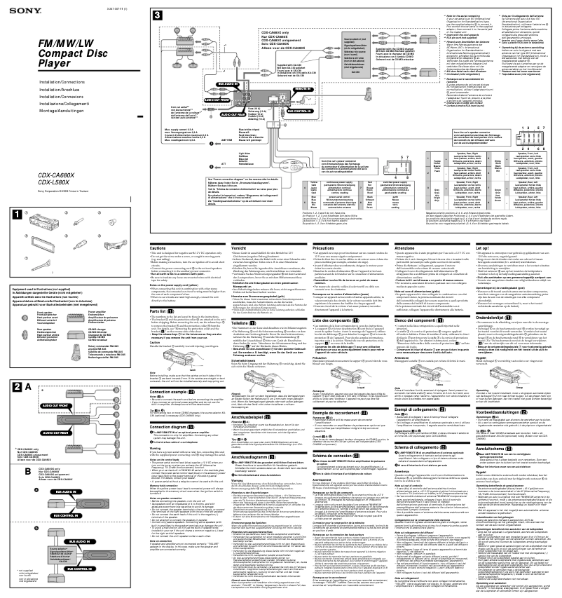 Imagen de la primera página del manual del dispositivo CDX-CA680X