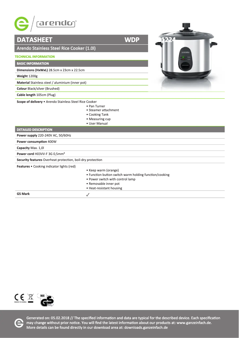 Imagen de la primera página del manual del dispositivo 301224