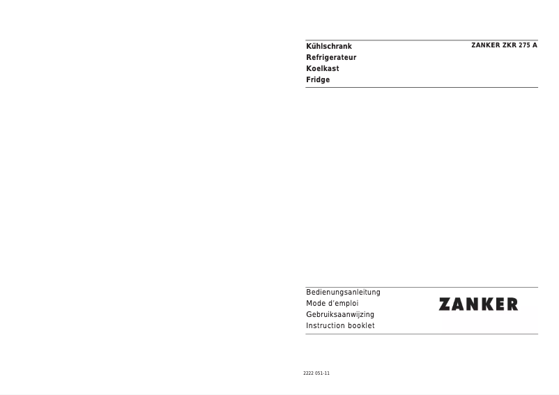 Imagen de la primera página del manual del dispositivo ZKR 275 a