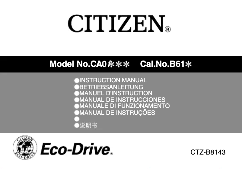 Página 1 del manual Manual de usuario Citizen Eco-Drive CA0295-58E