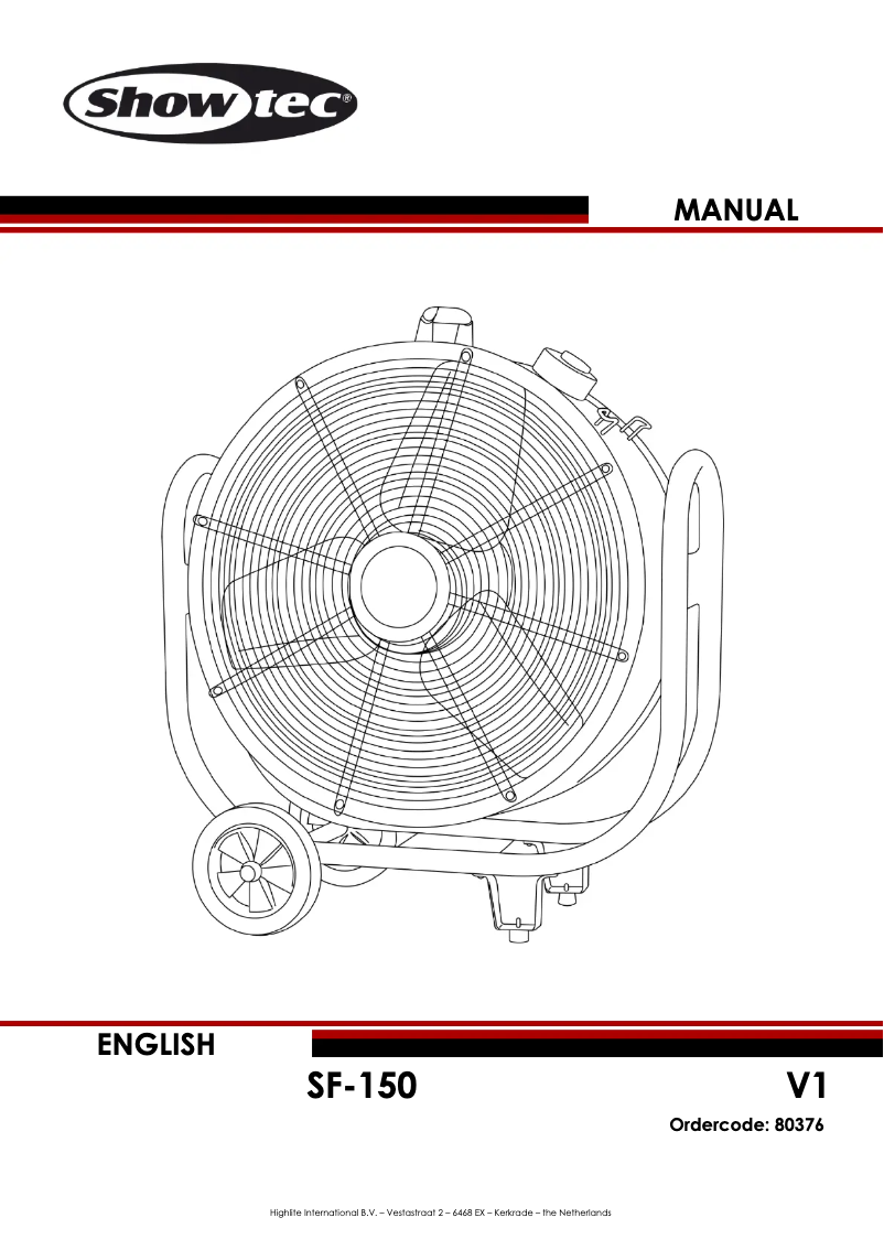 Imagen de la primera página del manual del dispositivo SF-150