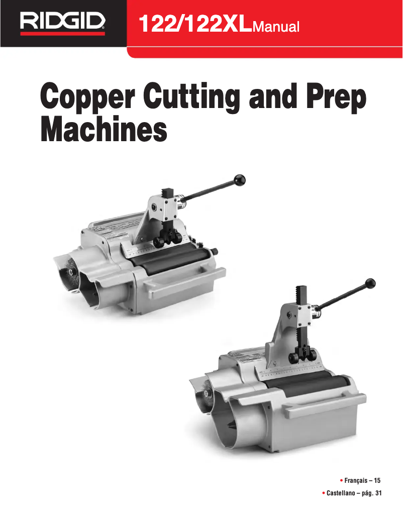 Página nº 1 - Manual de usuario Ridgid 122J