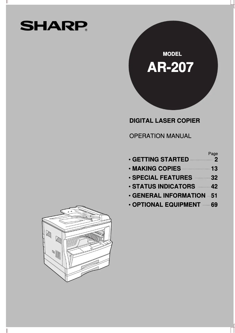 Imagen de la primera página del manual del dispositivo AR-207