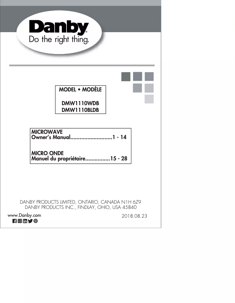 Imagen de la primera página del manual del dispositivo DMW1110BLDB