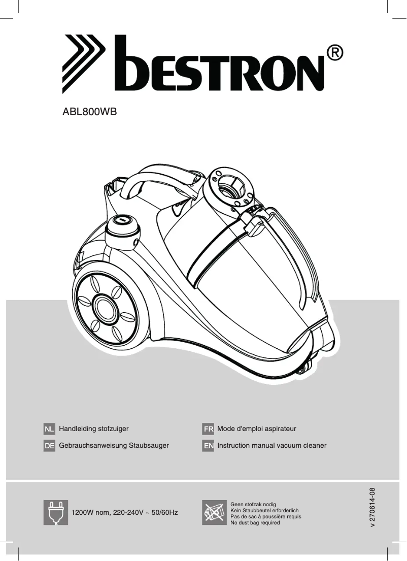 Página 1 del manual Manual de instrucciones Bestron Puro ABL800WB