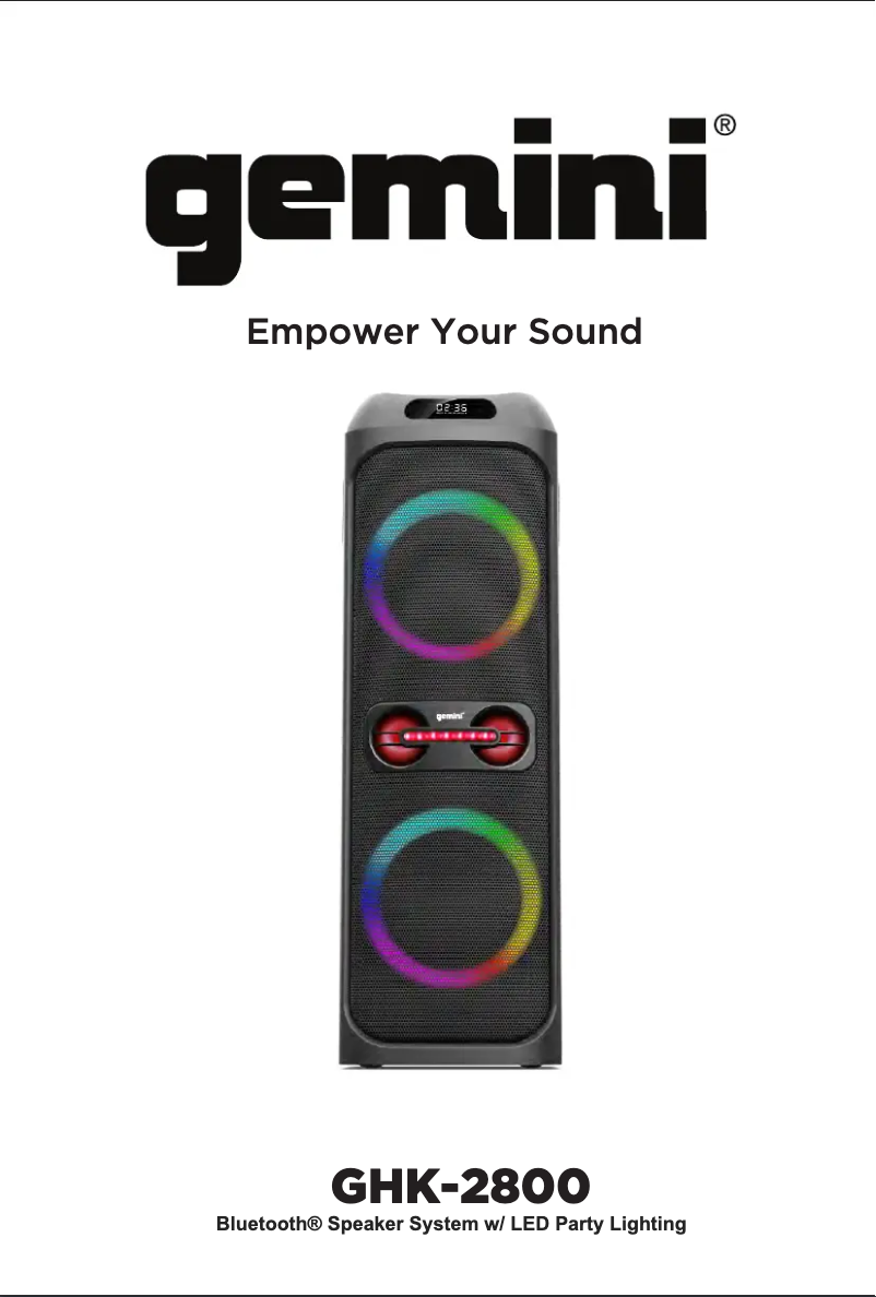 Página 1 del manual Manual de usuario Gemini GHK-2800