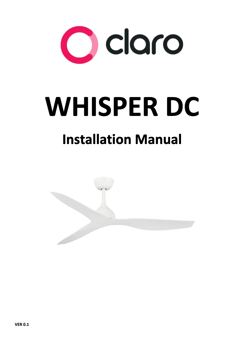 Página 1 del manual Manual de usuario Claro Whisper DC