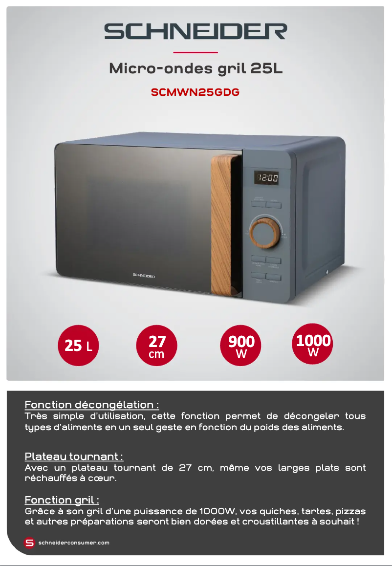 Página 1 del manual Ficha técnica Schneider SCMWN25GDG